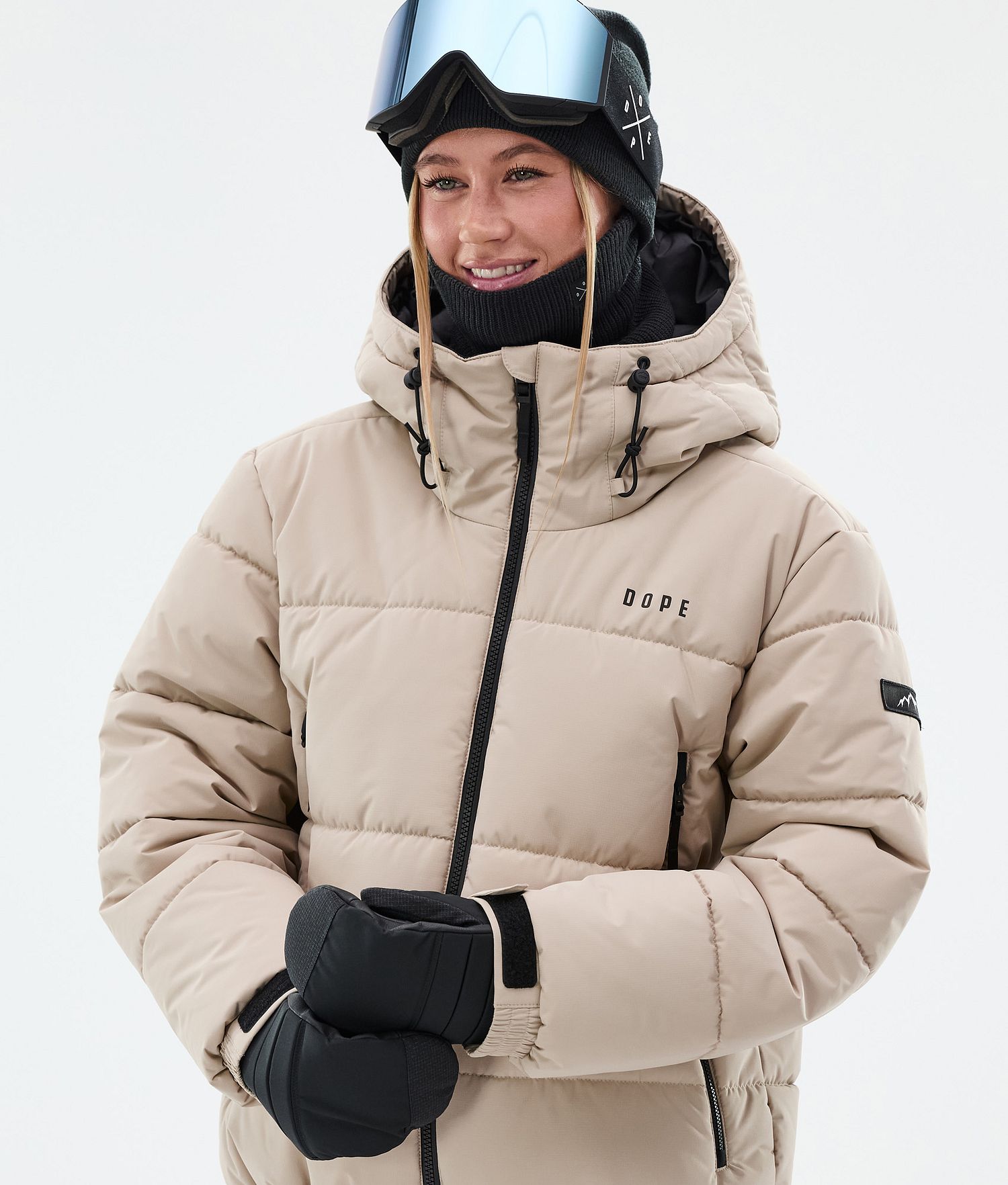 Dope Puffer W Full Zip Snowboard Jacket Women Sand