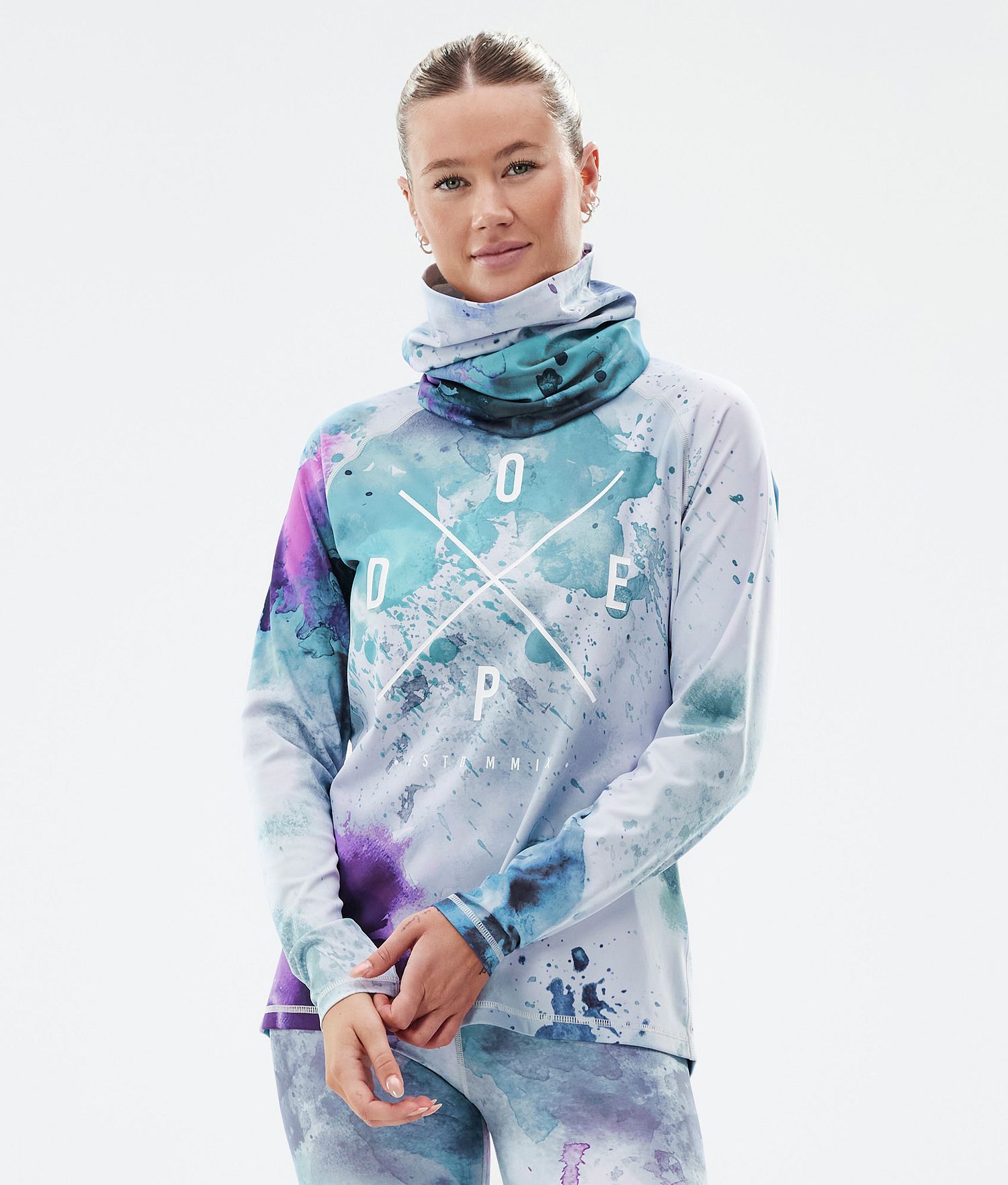 Dope Snuggle W Base Layer Top Women 2X-Up Spray Green Grape Dope Snuggle W Base Layer Top Women 2X-Up Spray Green Grape
