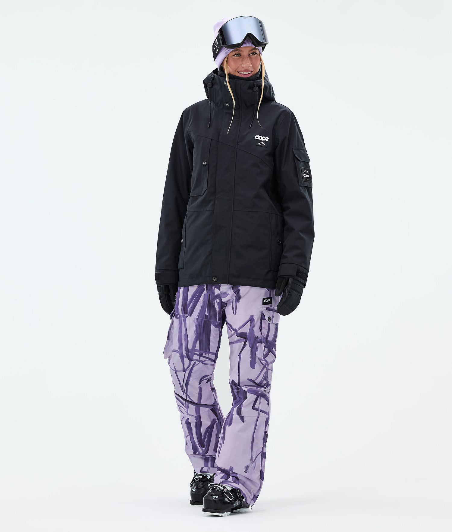Dope Iconic W Ski Pants Women Scribble Purple