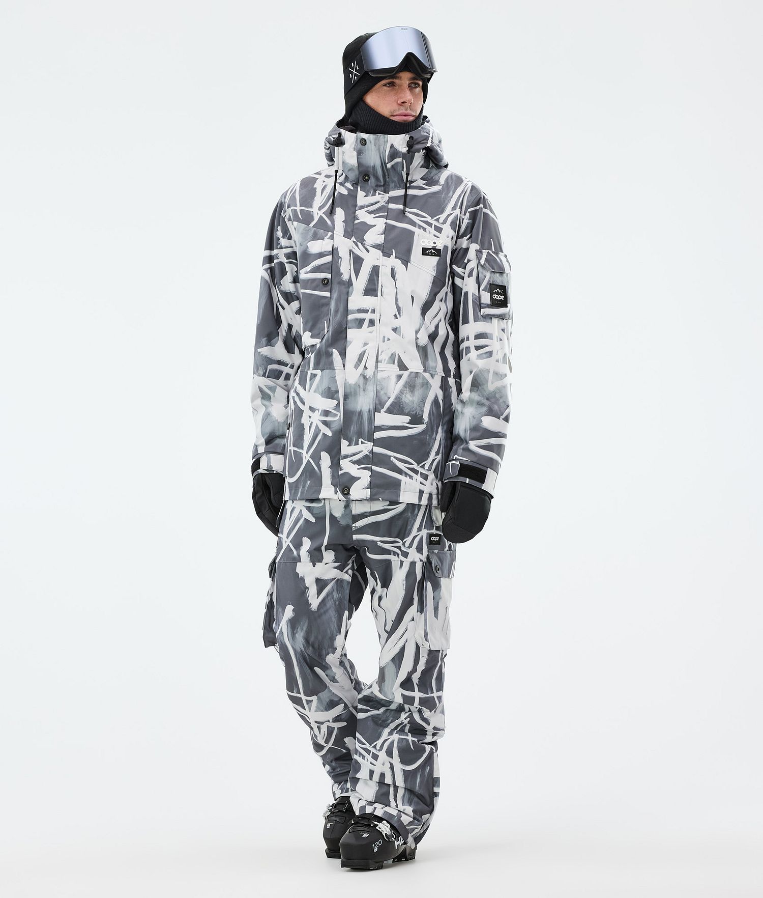 Dope Adept Ski Jacket Men Scribble Black