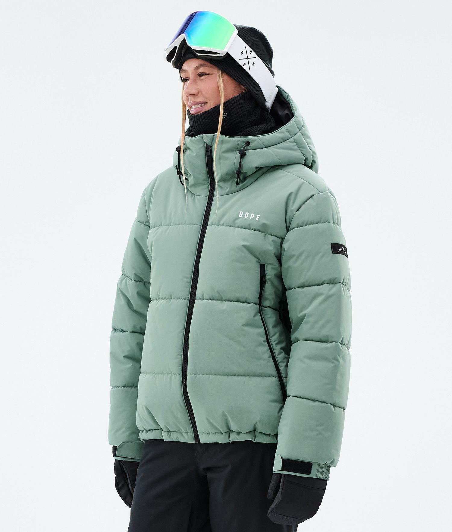 Dope Puffer W Full Zip Snowboard Jacket Women Faded Green