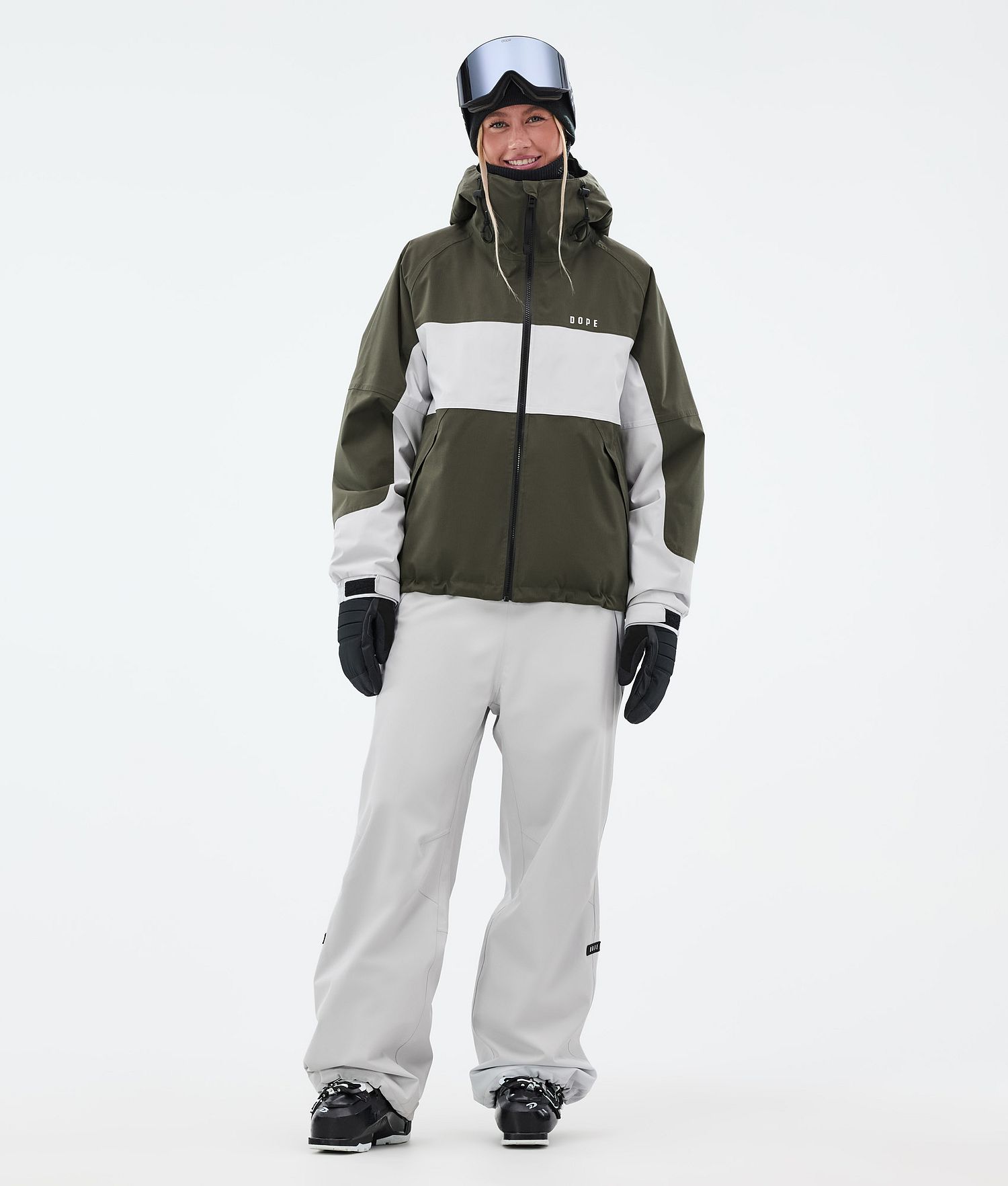Dope Big W Ski Pants Women Light Grey