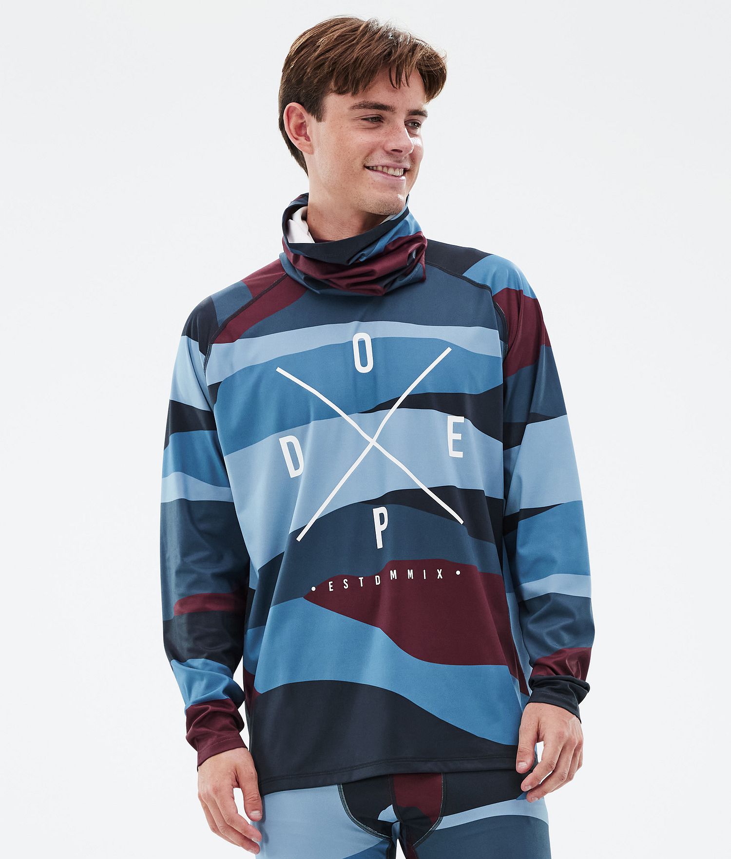 Dope Snuggle Base Layer Top Men 2X-Up Shards Burgundy Blue Dope Snuggle Base Layer Top Men 2X-Up Shards Burgundy Blue