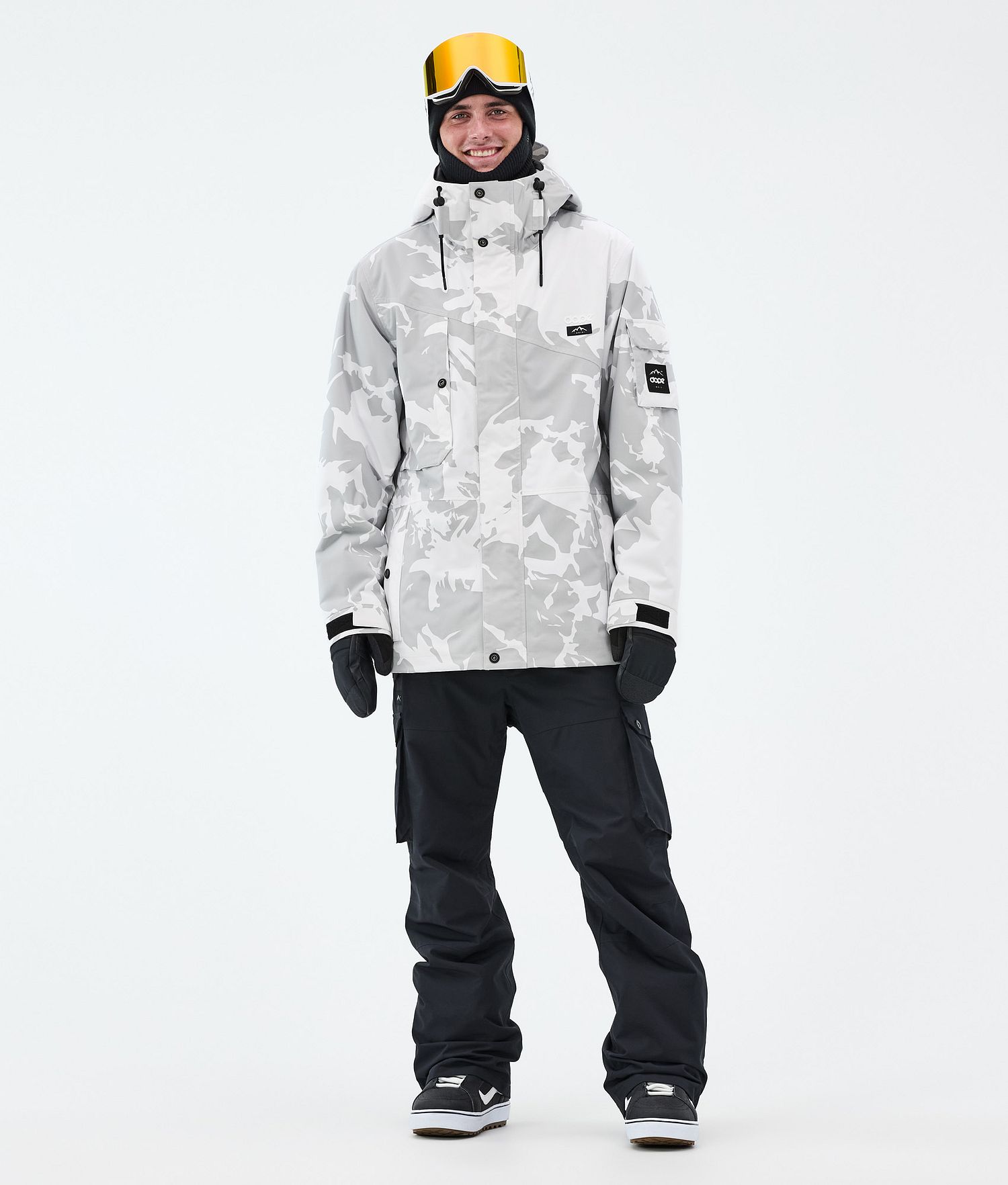 Dope Adept Snowboard Outfit Men Grey Camo/Black