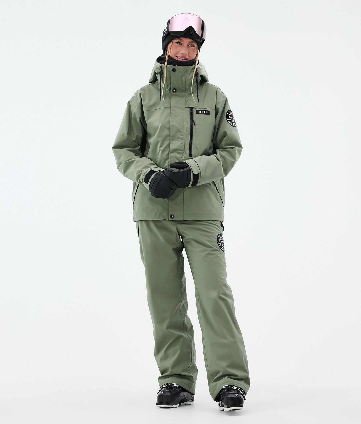 Dope Blizzard W Full Zip Ski Jacket Women Moss Green