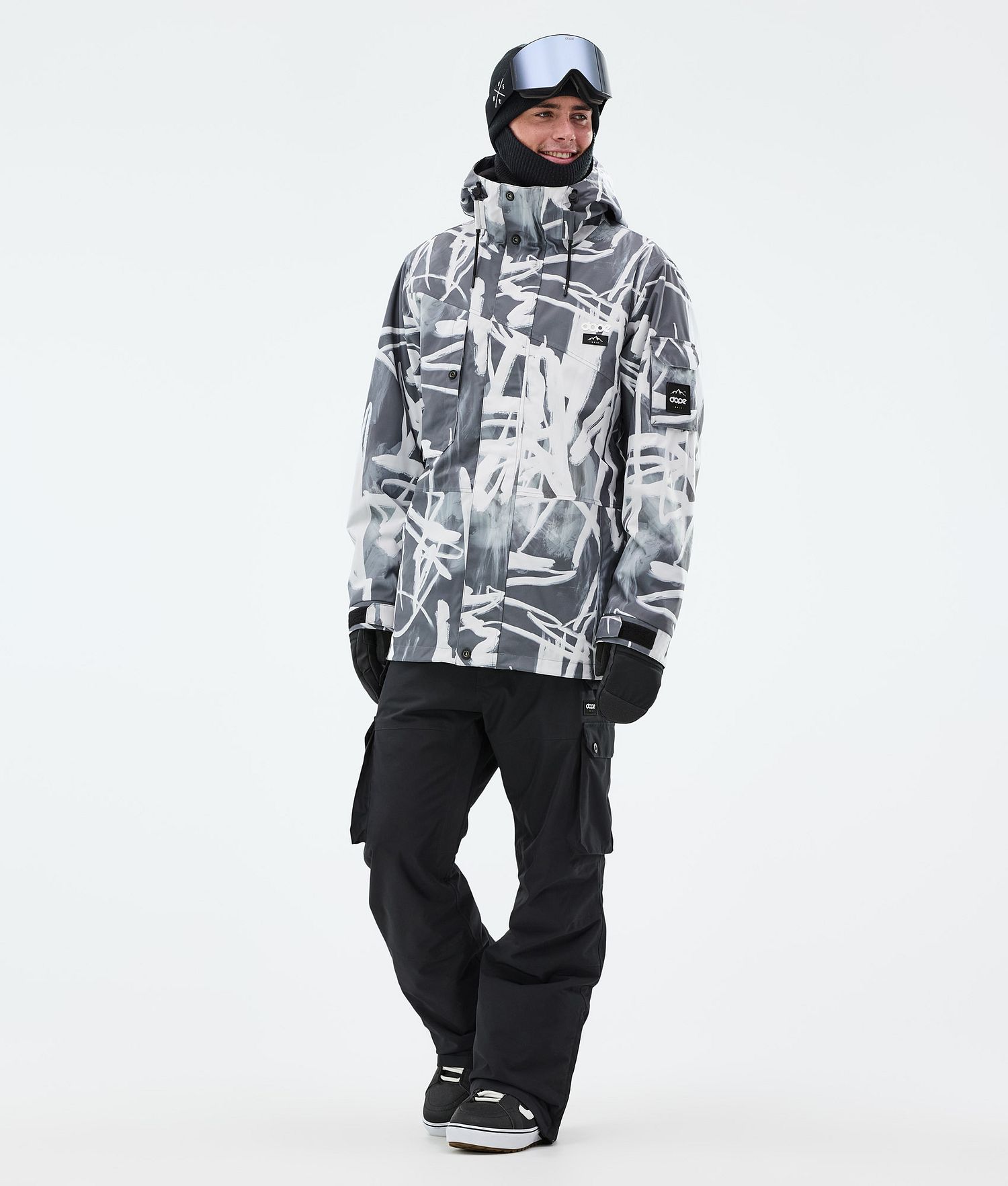 Dope Adept Snowboard Jacket Men Scribble Black