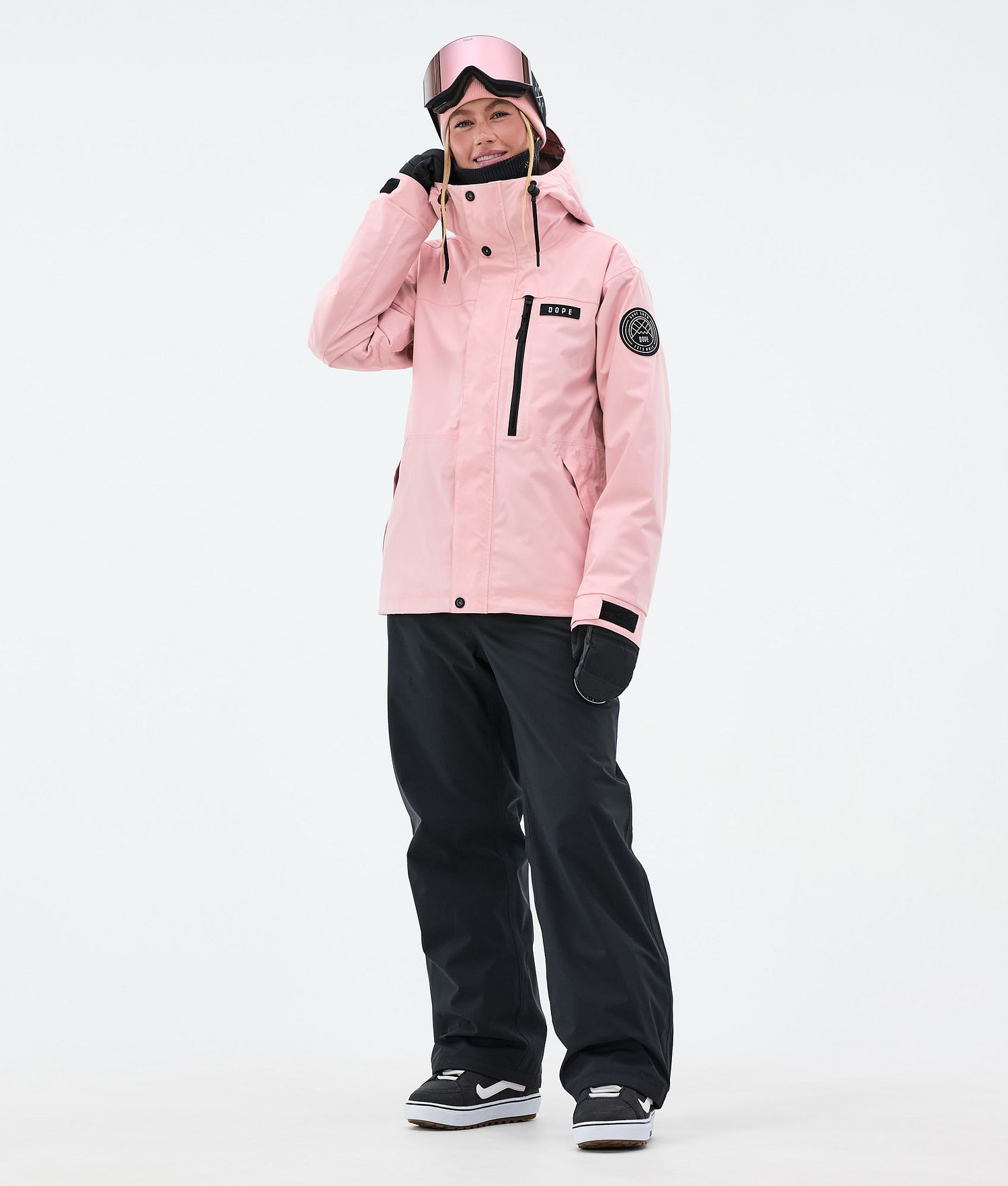 Dope Blizzard W Full Zip Snowboard Outfit Women Soft Pink/Black