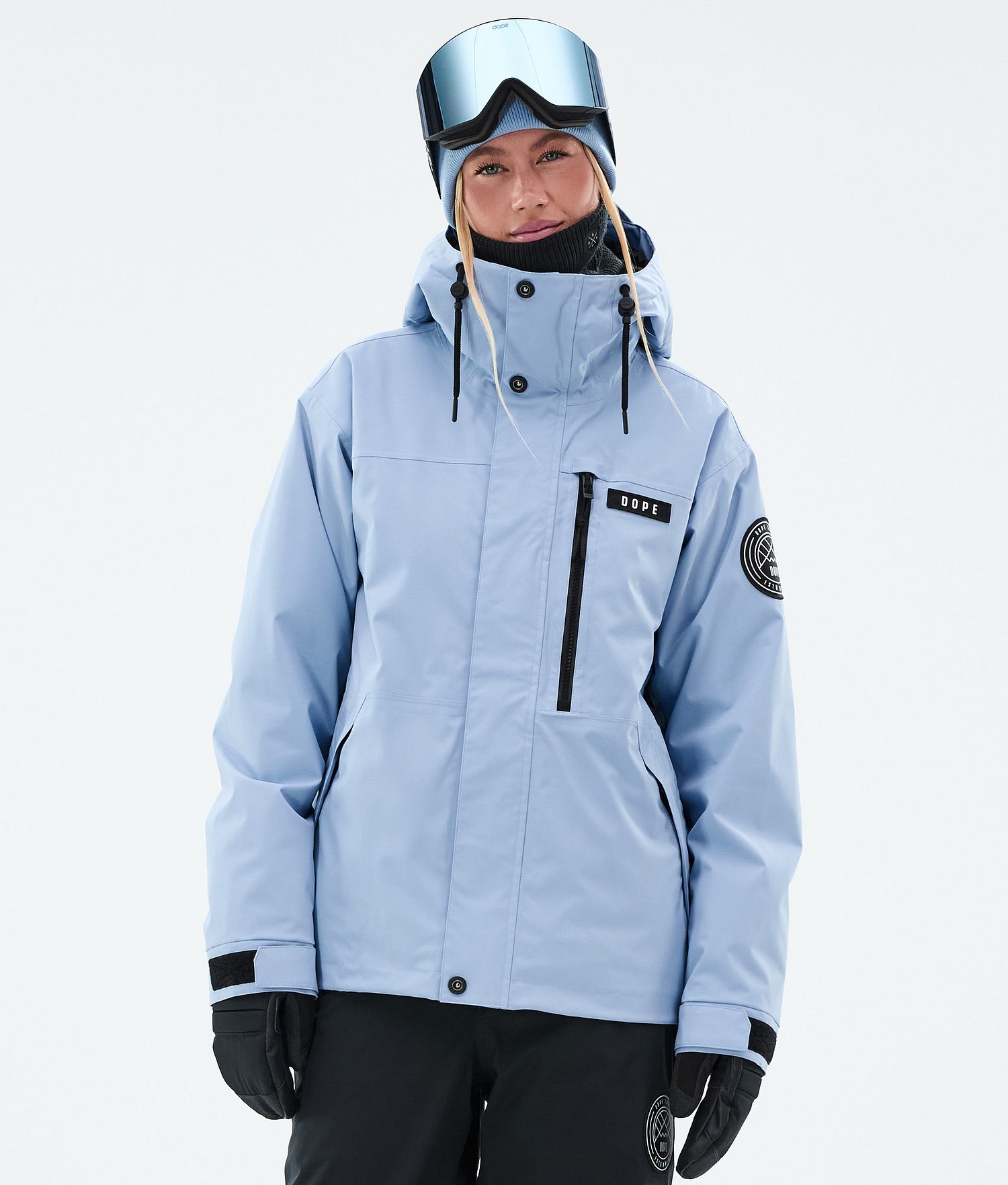 Dope Blizzard W Full Zip Snowboard Jacket Women Light Blue Dope Blizzard W Full Zip Snowboard Jacket Women Light Blue