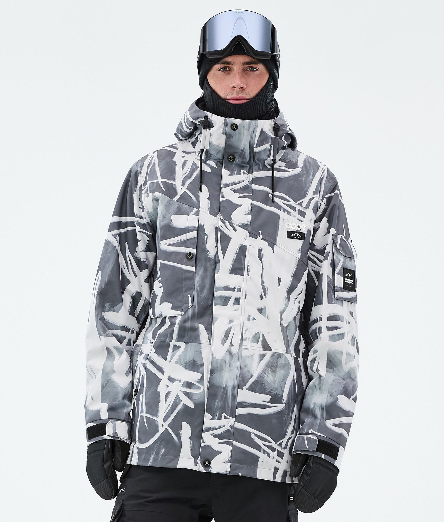 Dope Adept Snowboard Jacket Men Scribble Black Dope Adept Snowboard Jacket Men Scribble Black