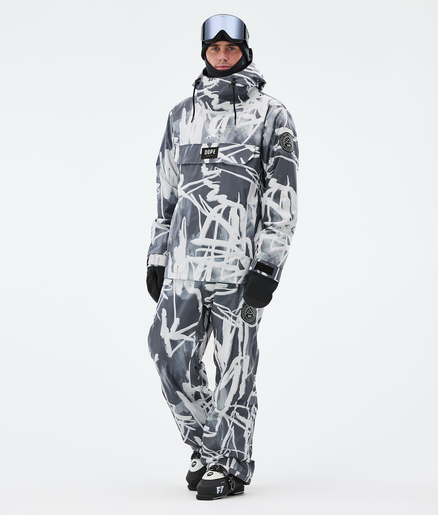 Dope Blizzard Ski Pants Men Scribble Black