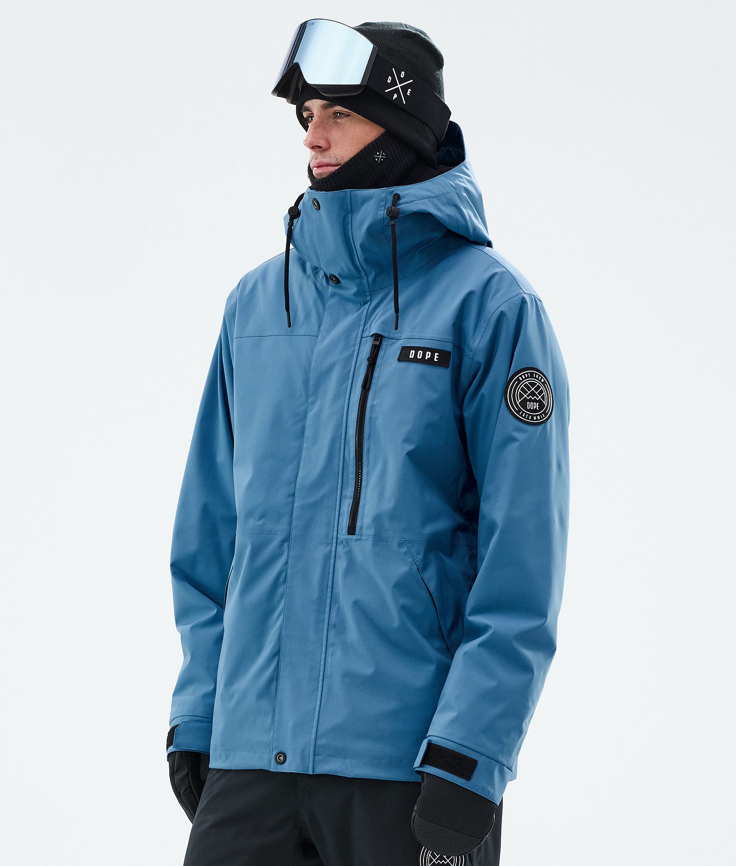 Dope Blizzard Full Zip Snowboard Jacket Men Blue Steel Dope Blizzard Full Zip Snowboard Jacket Men Blue Steel