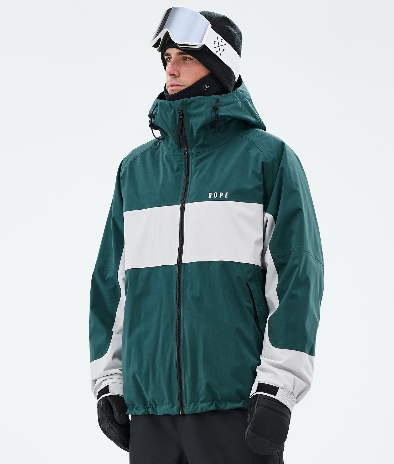 Dope Spartan Ski Jacket Men Stripe Bottle Green/Light Grey Dope Spartan Ski Jacket Men Stripe Bottle Green/Light Grey