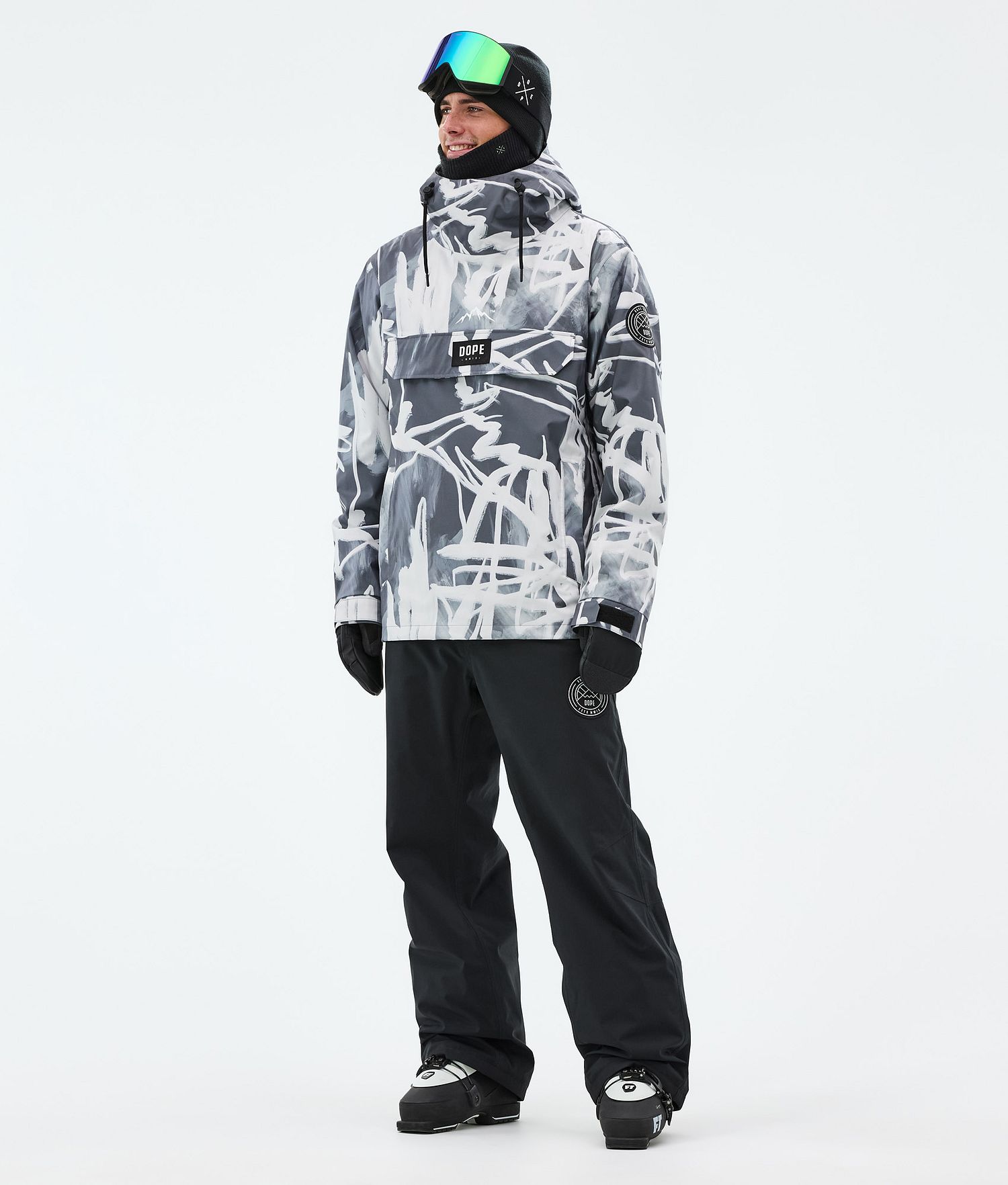 Dope Blizzard Ski Jacket Men Scribble Black