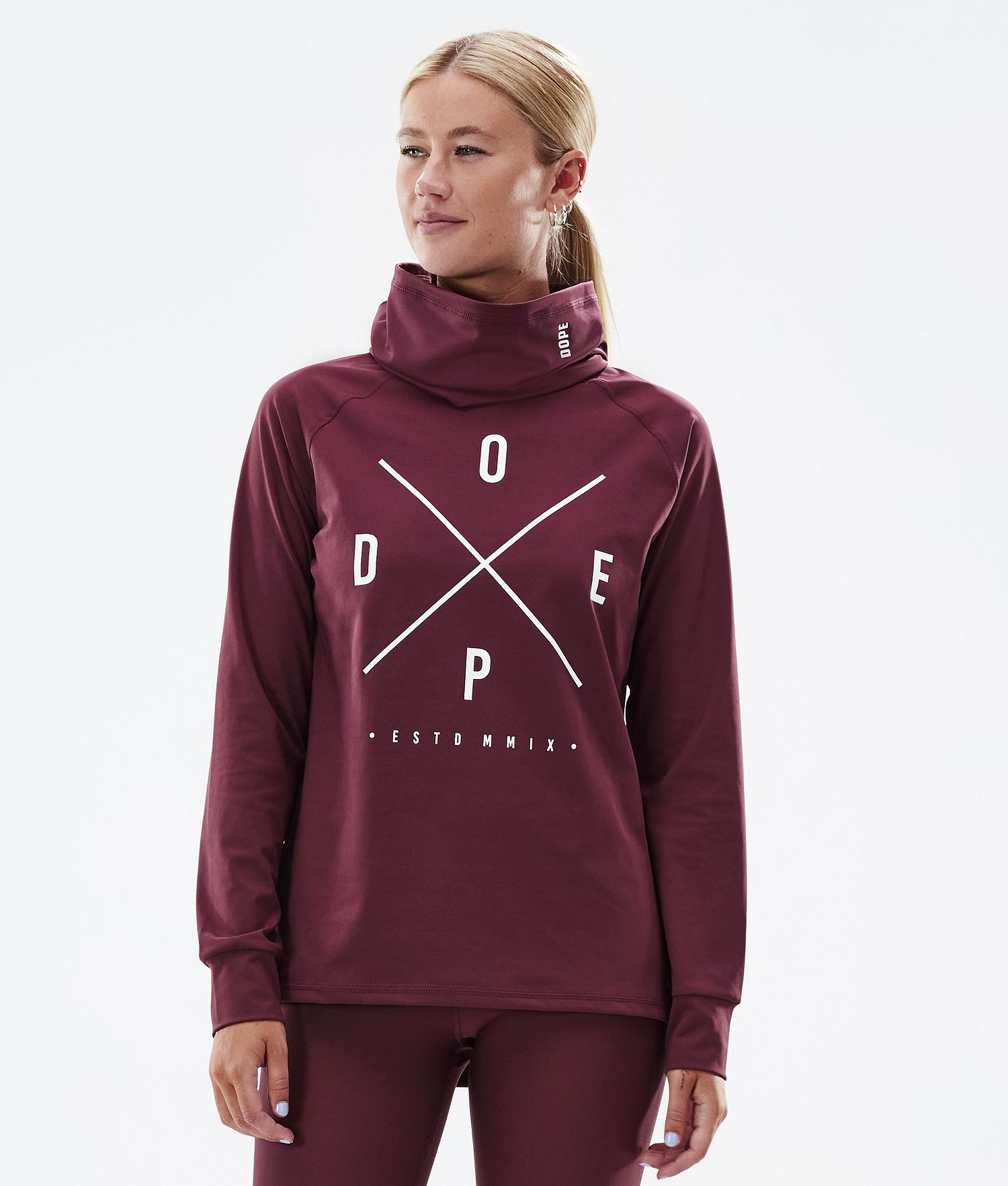 Dope Snuggle W 22 Base Layer Top Women 2X-Up Burgundy