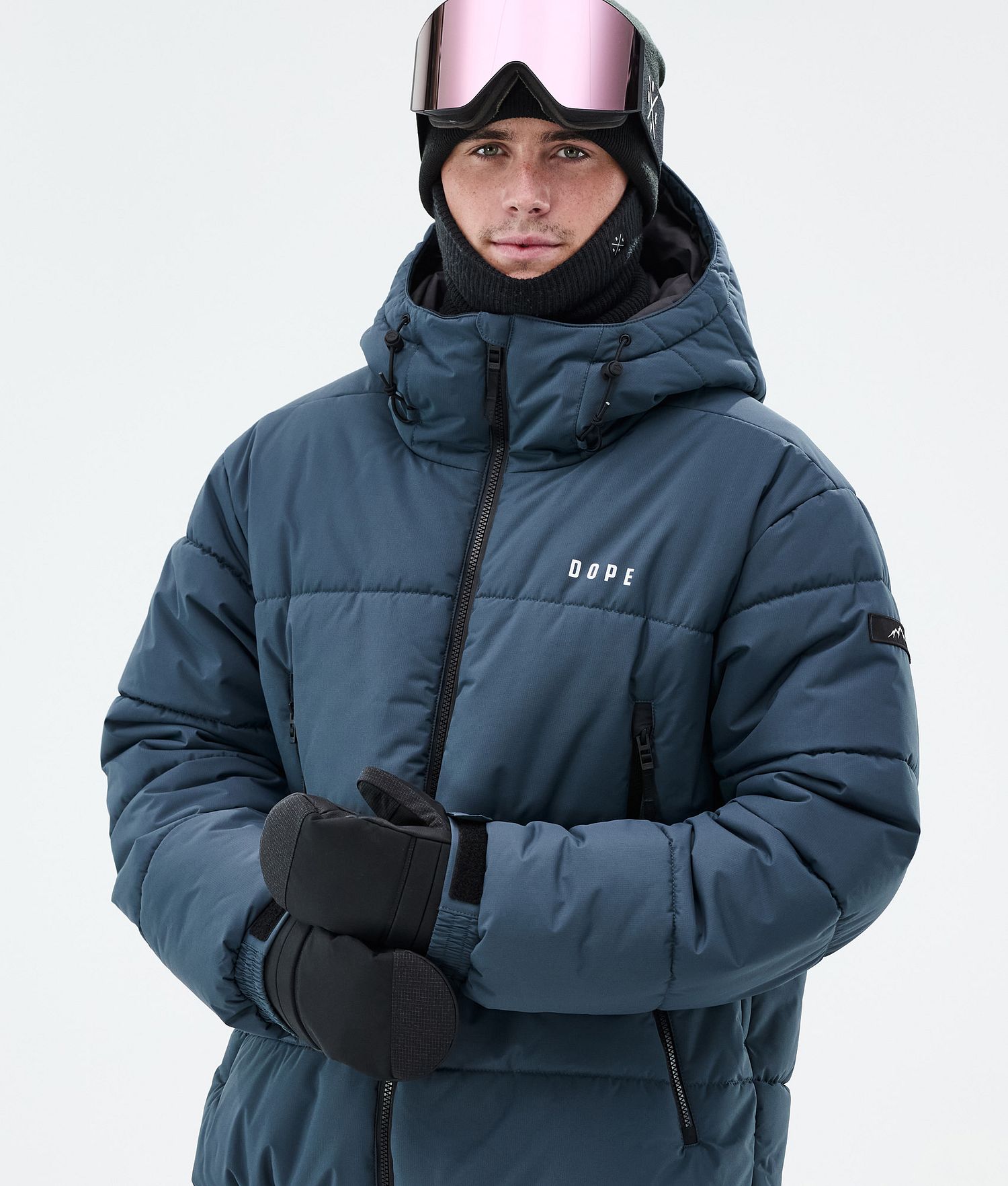 Dope Puffer Full Zip Snowboard Jacket Men Metal Blue