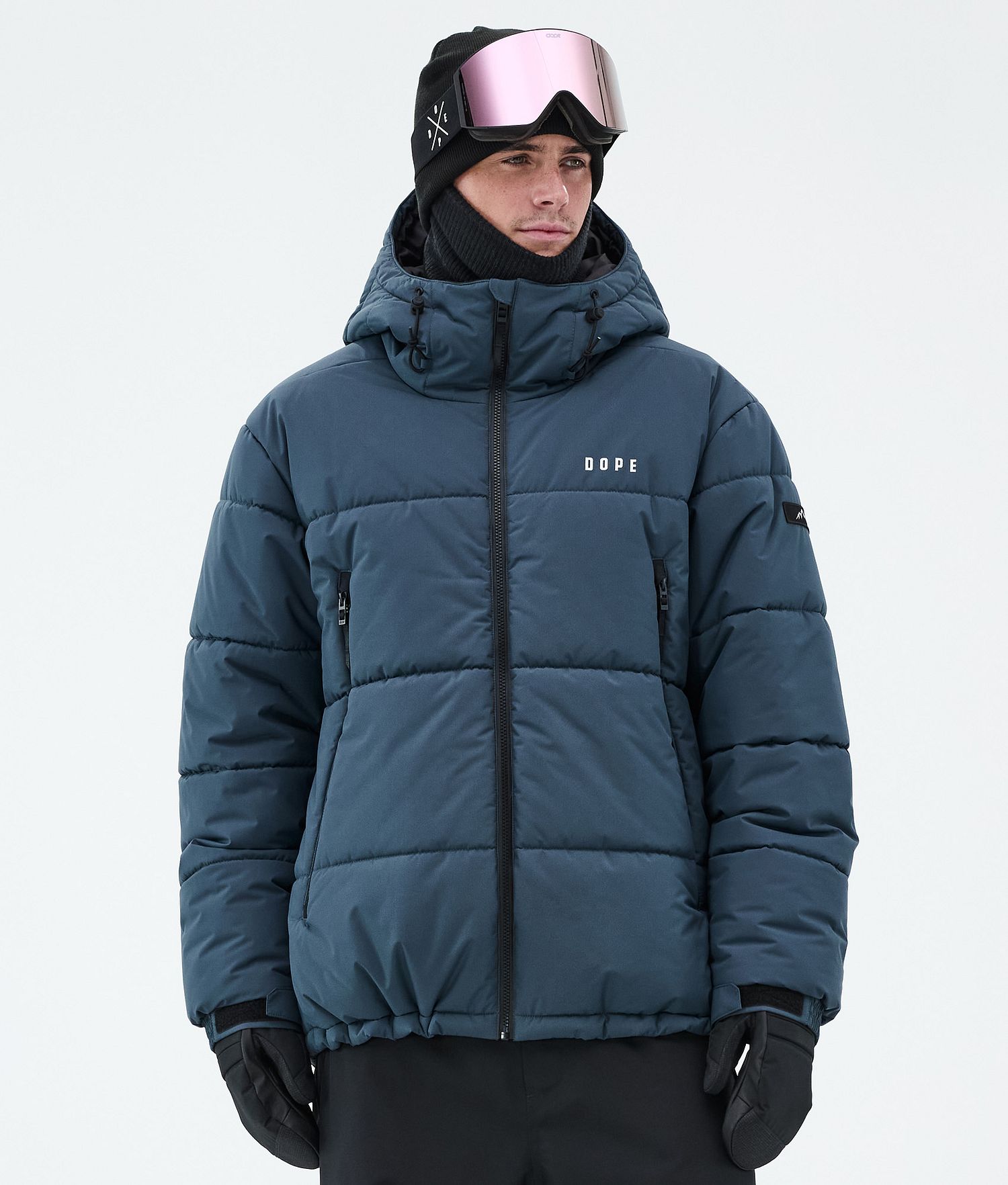 Dope Puffer Full Zip Snowboard Jacket Men Metal Blue Dope Puffer Full Zip Snowboard Jacket Men Metal Blue